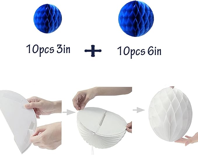 20pcs Honeycomb Flower Balls Party Honeycomb Balls Decoration Paper Flower - Image 2