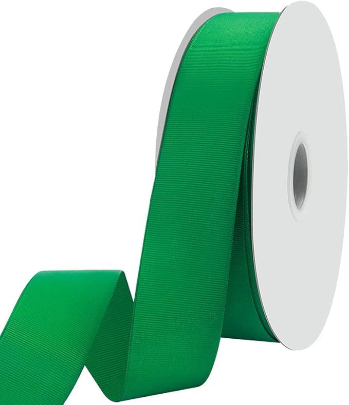 1-1/2" X 100 Yards Green Grosgrain Ribbon, Premium Grosgrain Ribbon by KMERLIFE