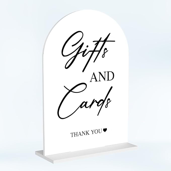 Cards and Gifts Sign for Wedding Acrylic Arch Wedding Bridal Shower Baby Shower by Unknown