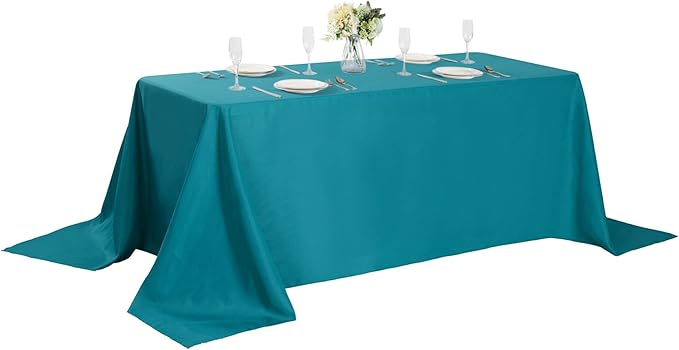 Rectangle Tablecloth 90x132 inch Washable Polyester Fabric Table Cloth by Cupuamon