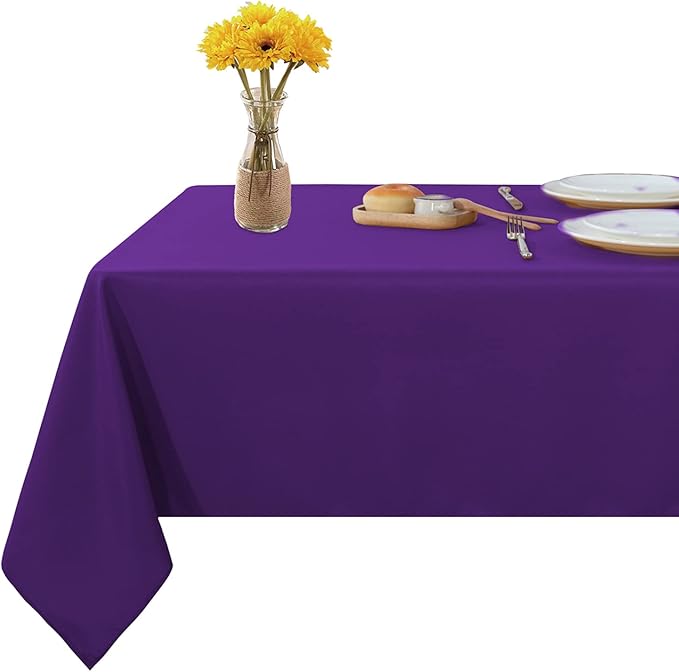 Fitable Rectangle Tablecloth Stain and Wrinkle Resistant Washable Polyester by Fitable