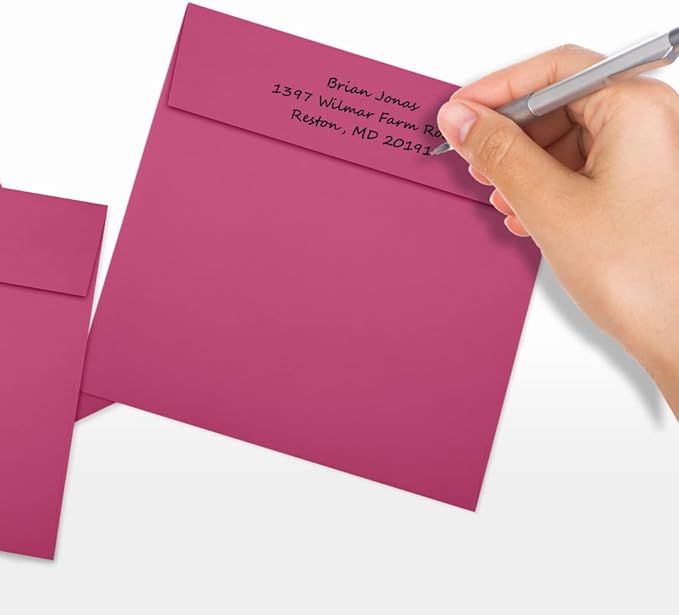 LUXPaper Square Invitation Envelopes | Peel & Press | 6 1/2" x 6 1/2" | Magenta - Image 6