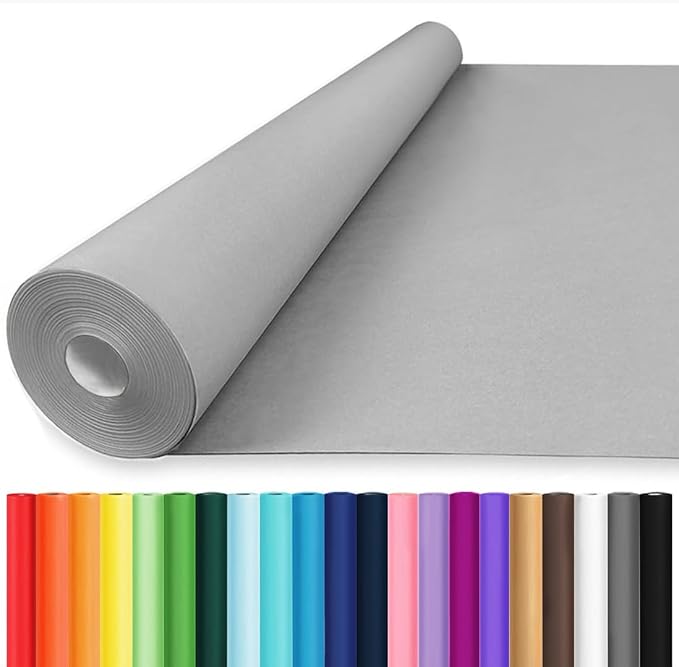 Vanhench 36" x 2400" Grey Wrapping Paper, Solid Color Art Kraft Craft Paper Roll by Vanhench
