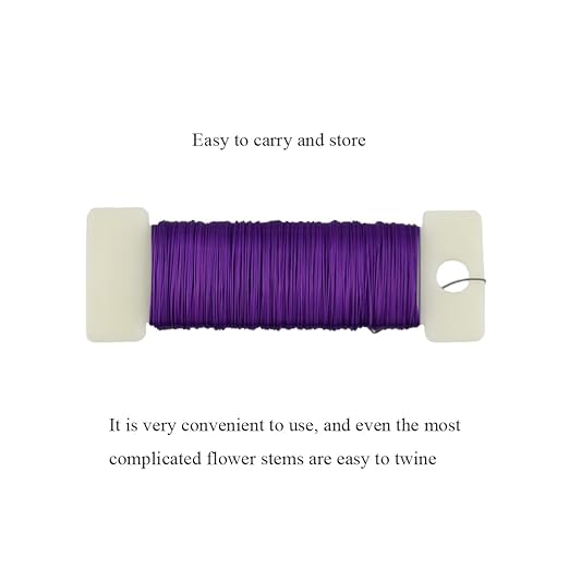 HAHIYO 26Gauge Purple Metal Floral Wire - Image 5