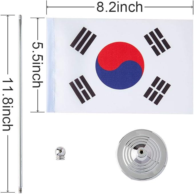 South Korea Flag South Korean Flags, Small Mini South Korean Desk Flag - Image 2