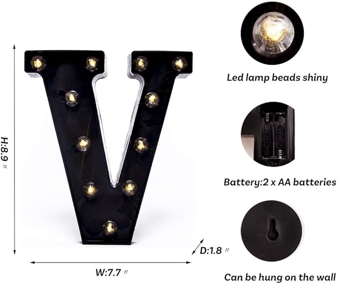 Foaky Black LED Marquee Number Lights Sign Light Up Marquee Number Lights Sign - Image 3