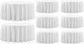 Round Tablecloth 8 Pack 108 Inch White Tablecloths Washable Decorative Linen by AOCOZHomeLifeMuseum