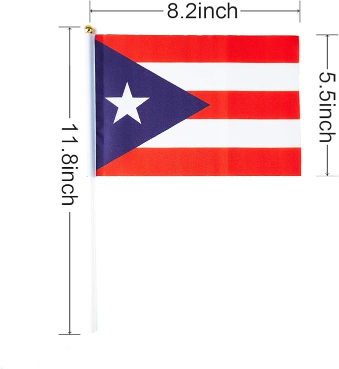 Puerto Rico Flag Puerto Rican Flag, Small Mini Handheld Puerto Rico Flags on - Image 3