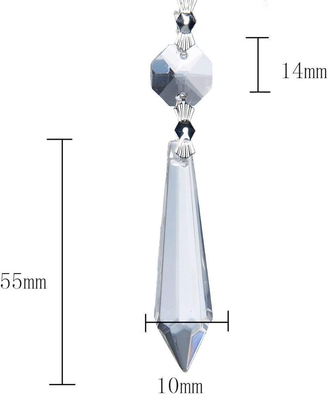 H&D HYALINE & DORA 20PCS 55mm Clear Chandelier Icicle Crystal Prisms Lamp - Image 5