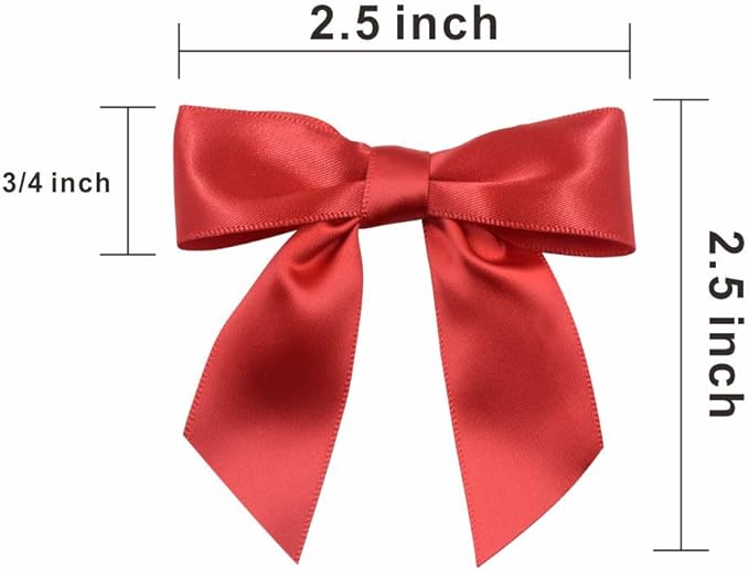 2.5" Hgzgch Red Satin Ribbon Bow - Image 2