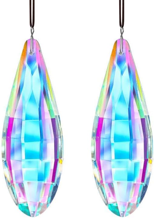 HDCRYSTALGIFTS Pack 2, 120mm Colorful Prisms Crystal Suncatchers - Image 4