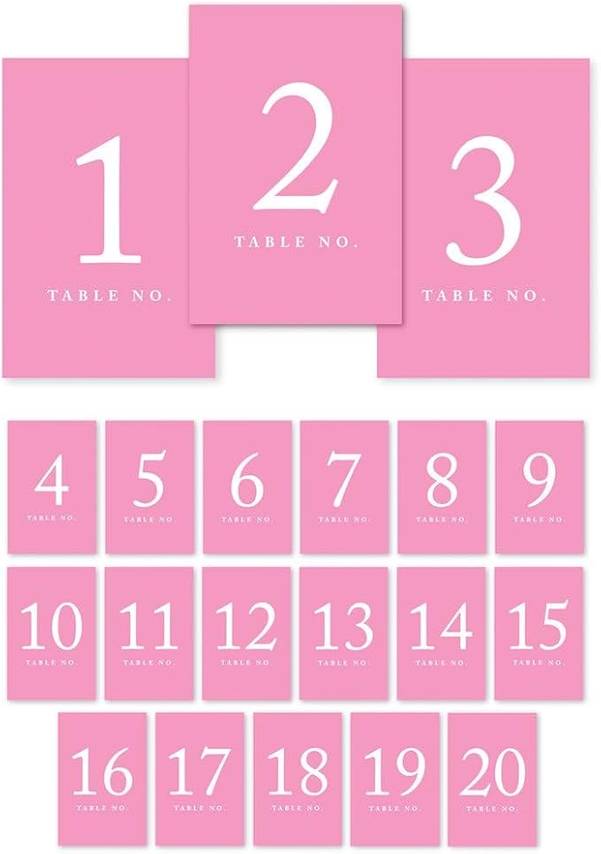 Andaz Press Table Numbers 1-20 on Perforated Paper, 4x6-inch Single Sided Sign by AndazPress