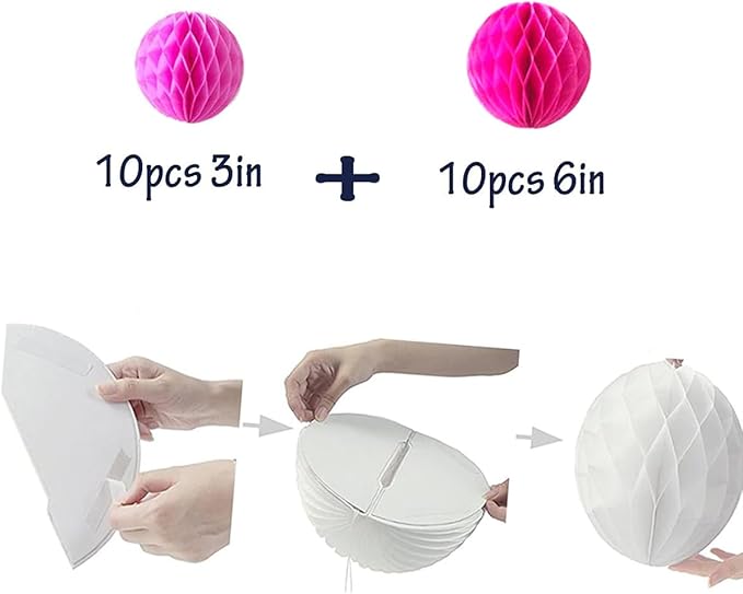 20pcs Honeycomb Flower Balls Party Honeycomb Balls Decoration Paper Flower - Image 2
