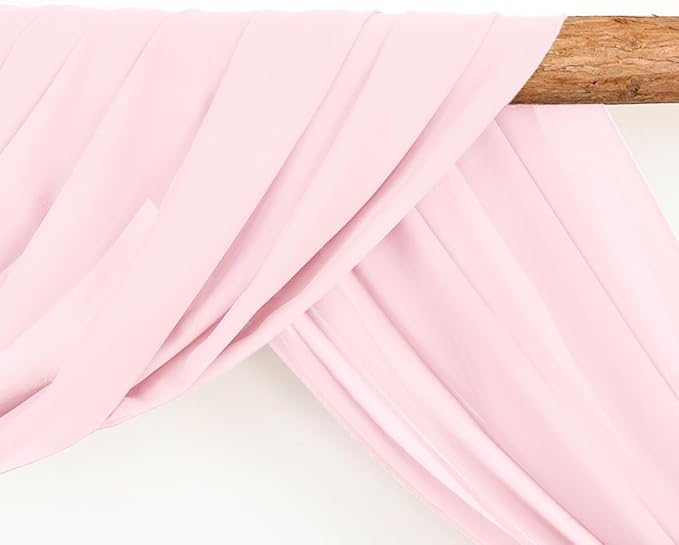 Wedding Arch Draping Fabric 1 Panel 30'' x 18FT Blushing Pink Sheer Chiffon - Image 4