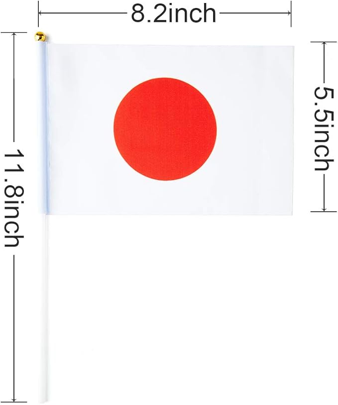 Japan Flag Japanese Flag, Small Mini Handheld Japan Flags on Stick - Image 3