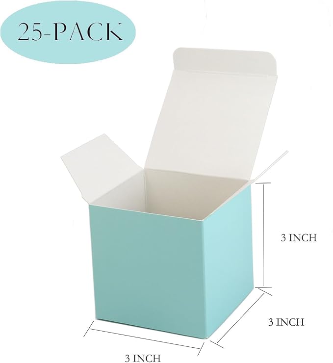 Oletx 25 Pcs Blue Paper Gift Boxes, Small Candy Boxes Bulk, Goodie Treat Boxes - Image 2