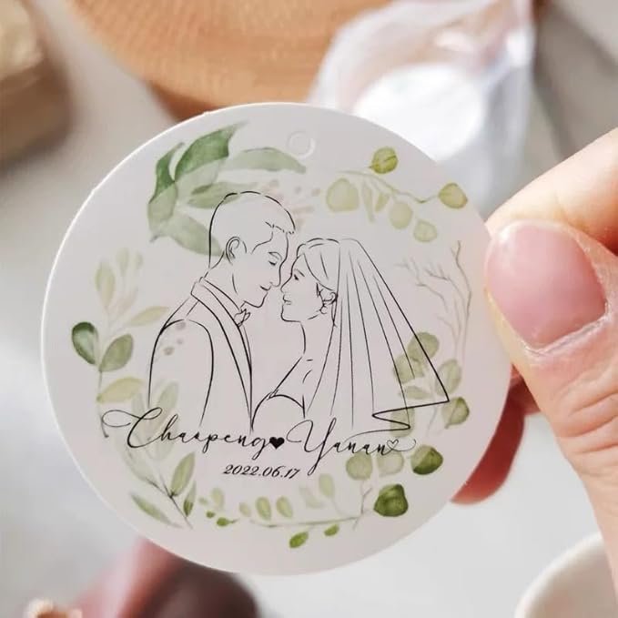 100/200/500 Pack Custom Round Tag Personalized Name Paper Tags Customize Any - Image 3