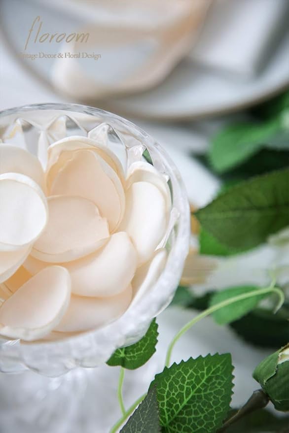 Floroom 300pcs Rose Petals Cream Faux Silk Flower Petals - Image 6