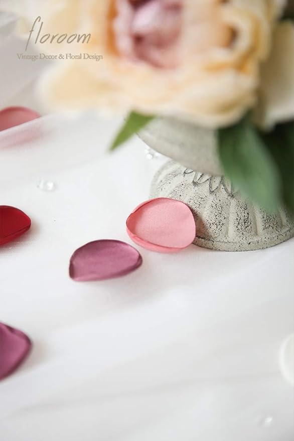 Floroom 300pcs Rose Petals Elegant Maroon Faux Silk Flower Petals - Image 4