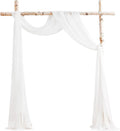 Floroom Wedding Arch Draping Fabric 2 Panels 20Ft White Chiffon Fabric Drapes by Floroom