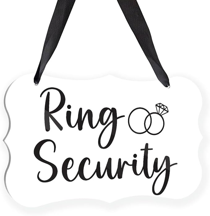 Acrylic Wedding Sign, Ring Bearer Sign, Ring Security Decor, by Unknown
