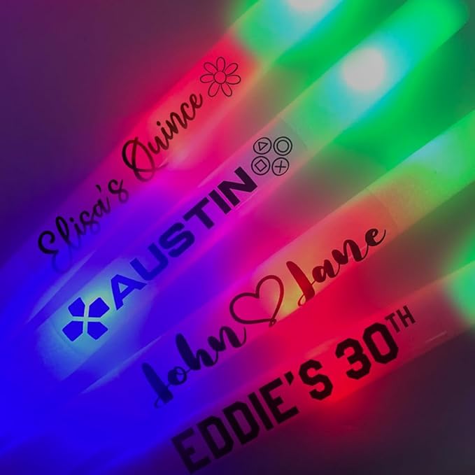 Pack of 100 Custom LED Party Foam Light Sticks Batons - Image 2