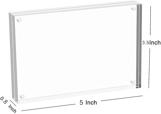 Meetu Acrylic Picture Frame 3.5 x 5 inch, 2 Pack Clear Freestanding Double - Image 4