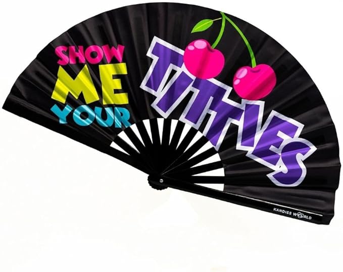 Kandies World UV Reactive Custom Festival Folding Hand Fan by KandiesWorld