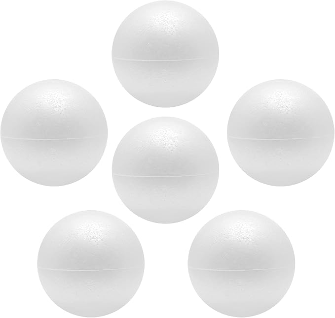 FFchuanhe Craft Foam Balls 6 Inch 6 Pcs Polystyrene Foam Balls Smooth Round Ball by FFchuanhe