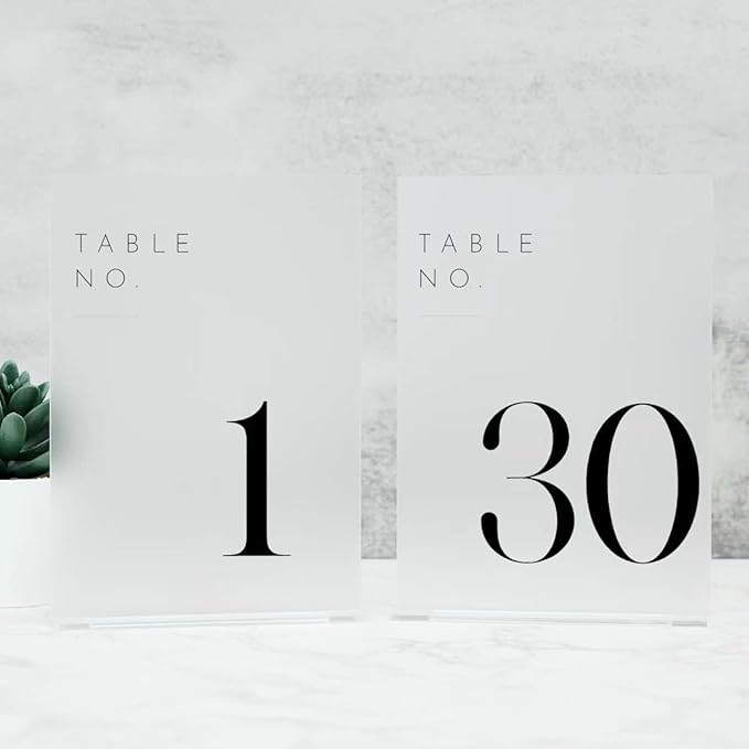 JINMURY Frosted Wedding Table Numbers 1-30 by JINMURY