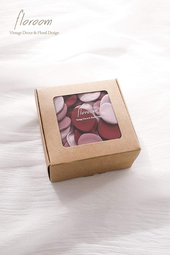 Floroom 300pcs Rose Petals Burgundy Maroon Mauve Faux Silk Flower Petals - Image 6