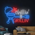Chilling And Grilling Neon Light, BBQ Neon Sign, Barbecue Led Light, Grill Led by BELISAMA