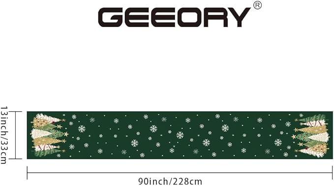 GEEORY Christmas Table Runner 13x90 Inch, Xmas Trees Snowflakes Holiday - Image 6