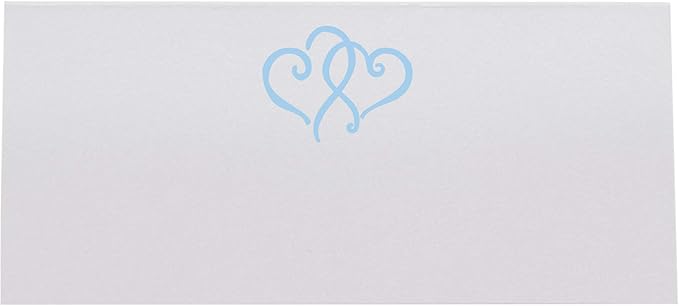 Linked Hearts Place Cards, Light Blue, Pre-cut and Scored - Image 3