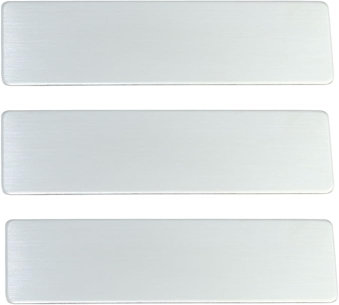 3pcs Stainless Steel Silver Custom Name Tags by QIPAN