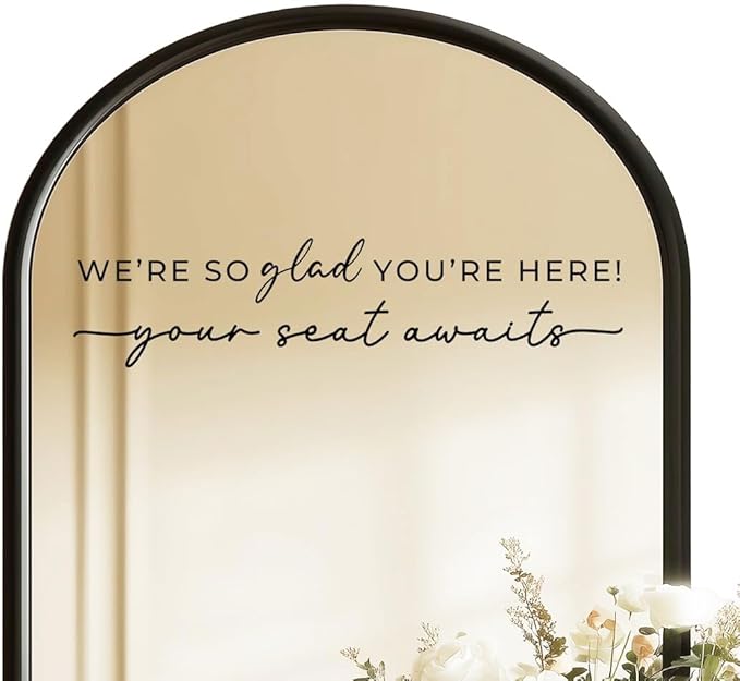 Wedding Sign Decal, Seating Chart Decal, Welcome Vinyl Wedding Mirror Decor by ZEARPT