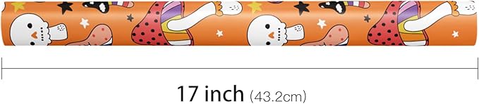 LeZakaa Halloween Creepy Mushroom Wrapping Paper Roll, Mushrooms Design - Image 7