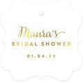 Andaz Press Personalized Fancy Frame Square Wedding Gift Tags, Metallic Gold Ink by AndazPress