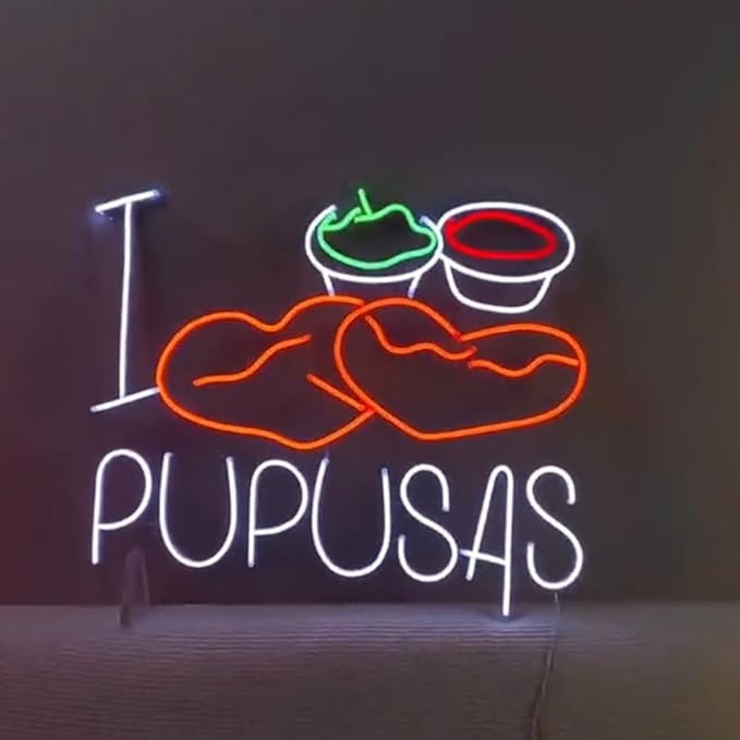 I Love Pupusas Neon Sign, Salvadoran Pupusas Led Sign, Custom Neon Sign - Image 4