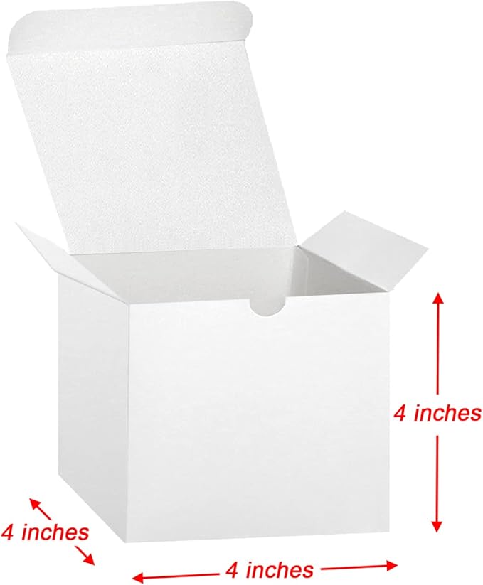 Bonfasvo Gift Boxes 30 Pack 4x4x4 inches White Fold Kraft Paper Boxes - Image 2