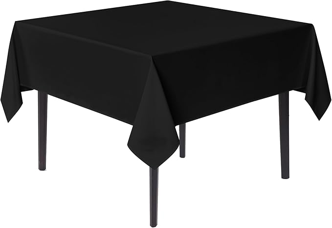 sancua Black Square Tablecloths 60x60 Inch by sancua
