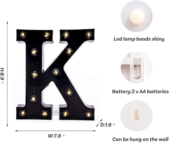Foaky Black LED Marquee Number Lights Sign Light Up Marquee Number Lights Sign - Image 3