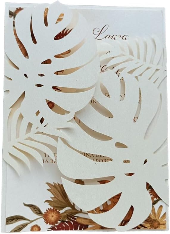 MillaSaw 20pcs Palm Wedding Invitations Cards - Image 6