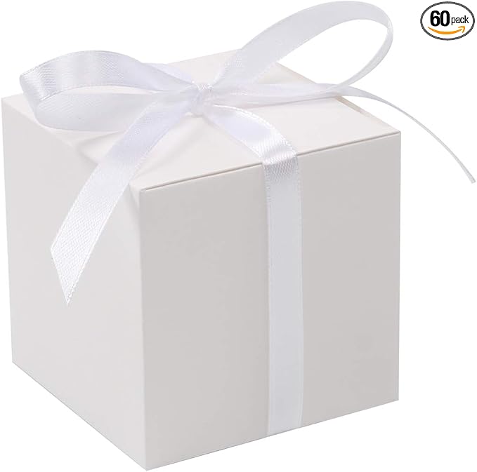 COTOPHER 60pcs Wedding Favor Boxes, Paper Gift Boxes 3x3x3 Inches Small Gift by COTOPHER