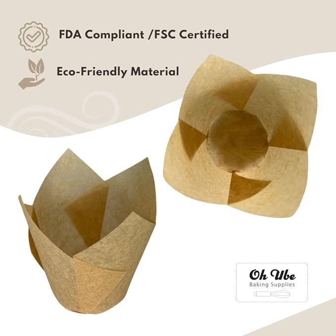 150-Pack Nordic Paper Brown Tulip Muffin Liners - Image 4