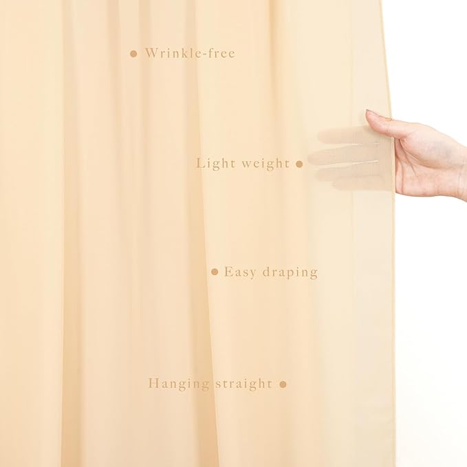 4 Panels Wedding Arch Draping Fabric 20Ft Length x 28" Width Champagne Arch - Image 5