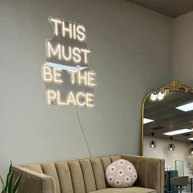 This Must Be The Place Neon Sign, Custom Wedding Party LED Neon Light Bedroom - Image 4