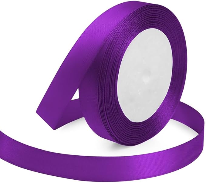 Purple Ribbon 5/8 Inches x 25 Yards, Bows Making, Floral Bouquets, DIY by KMERLIFE