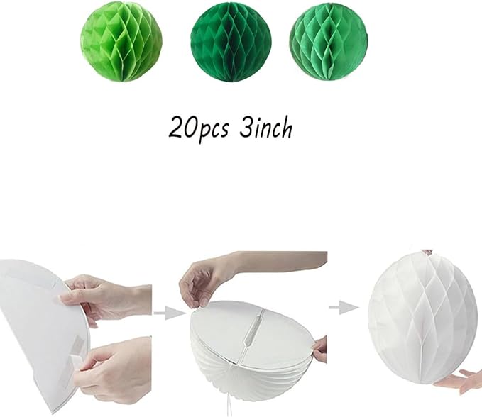 20pcs 3inch Honeycomb Flower Balls Party Honeycomb Balls Decoration Paper - Image 2