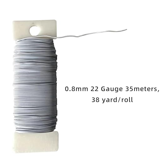 76Yards 22Gauge Silver Metal Floral Wire Flexible Paddle Florist Garden Wire - Image 7